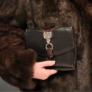 Brighton Black and Brown Clutch/Wallet Bag